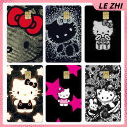 Kawaii Girly Heart мультфильм аниме Hello Kitty наклейки для кредитных карт Y2K Sanrio ПВХ водостойкая наклейка на кожу украшение