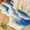 Прикроватный ковер VIKAMA Seaside Wave для спальни, элитный мягкий детский пушистый плюшевый декор для милых девочек, легко чистящийся напольный коврик