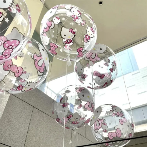 6 шт., прозрачные воздушные шары с принтом Hello Kitty