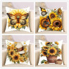Мягкая Наволочка с принтом в виде подсолнухов и бабочек, украшение для гостиной, дивана, кресла для дома, автомобиля, спальни, декоративная наволочка, Подарки Для Семьи