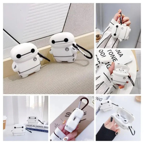 Чехол для наушников Disney Big Hero 6 Baymax для Airpods 2 3 Pro, чехол в стиле аниме, наклейка, Bluetooth, противоударный, мягкий чехол, сумка, подвеска