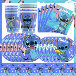 Disney Lilo&Stitch товары для вечеринок, чашки, тарелки, скатерть, воздушные шары, топперы для торта, подарочная коробка, украшение для дня рождения, детский душ