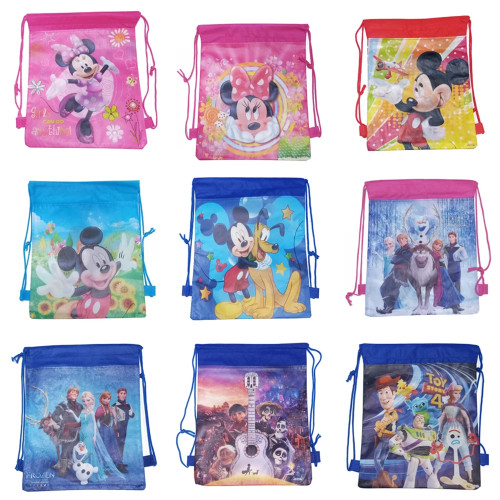 1 шт., нетканые ткани Disney, детская дорожная сумка для хранения одежды, обуви, сумки, хлопковые сумки на шнурке, школьный портативный рюкзак