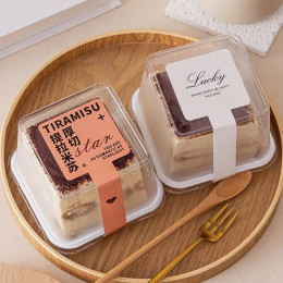 50 шт., прозрачная коробка для торта Tiramisu, квадратные пластиковые упаковочные коробки, коробка для выноса, десерта, торта, кухонные аксессуары для выпечки