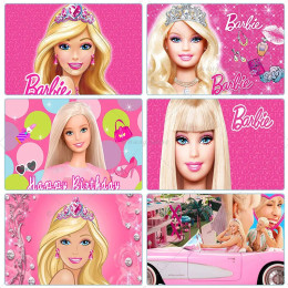 Фон для вечеринки BarbIEe, розовый фон для фотосъемки, гламурная девушка, дамы, день рождения, баннер, украшение для торта, стола, украшение