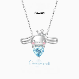 Ожерелье Cinnamoroll, осенне-зимнее ожерелье из стерлингового серебра, легкая роскошная маленькая цепочка на ключицу, аксессуары для девочек, праздничные подарки