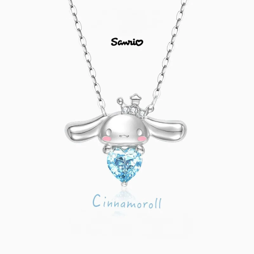 Ожерелье Cinnamoroll, осенне-зимнее ожерелье из стерлингового серебра, легкая роскошная маленькая цепочка на ключицу, аксессуары для девочек, праздничные подарки