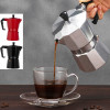 Кофеварка, алюминиевый мокко, перколятор для эспрессо, кофейник, чайник Cafetera, домашняя уличная плита, инструменты для кафе, серебристый, красный, черный