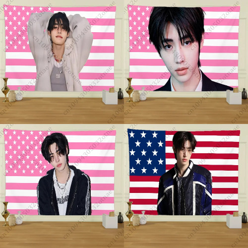 S-Sunghoons Hot Girls Kpop Гобелен с американским флагом Забавный баннер для общежития колледжа Спальня Открытый Гостиная Настенный художественный декор Вечеринка