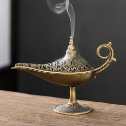 Лампа Aladdin Genie, курильница из сплава, идеально подходит для украшения чайной церемонии и использования курильниц