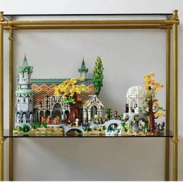 MOC 6167 шт., креативные значки эксперта, фильм «Властелин колец», модель замка Rivendell, строительные блоки, кирпич, 10316, игрушки с видом на улицу