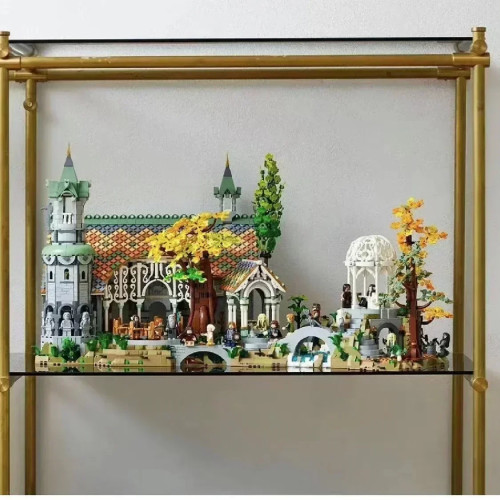 MOC 6167 шт., креативные значки эксперта, фильм «Властелин колец», модель замка Rivendell, строительные блоки, кирпич, 10316, игрушки с видом на улицу