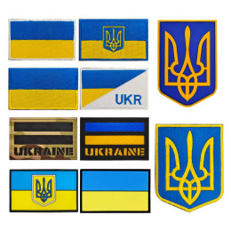 Резиновая нашивка Украина из ПВХ, золотой трезубец, синий и желтый флаг Великобритании, вышитая волшебная шляпа, значок, рюкзак, декоративные тканевые наклейки
