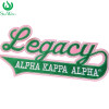 Фетровый Legacy ALPHA KAPPA ALPHA для женского общества, железная нашивка, розовая и зеленая, красивая нашивка для университетской толстовки