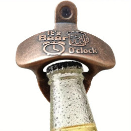 1 шт., часы It's Beer'O, открывалка для бутылок, настенная с винтами, винтажная ретро открывалка для пива, инструменты для барбекю, сделай сам, декор для бара, кухонные гаджеты