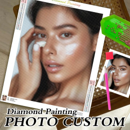 PhotoCustom полная квадратная/круглая алмазная живопись фото настроить вашу собственную картина ручная вышивка крестиком Парт Рейнса