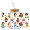 Miniso Мультяшные стикеры серии Принцессы моющиеся 16oz UV DTF кружка обертывание переводные наклейки пользовательские DIY кружка наклейка