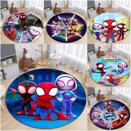 MINISO Marvel круглый ковер с принтом Человека-паука яркий красный синий ковер для игр для мальчиков идея подарка декор для вечеринки диван коврик для стула
