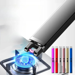 Металлическая плазменная USB-зарядка, импульсный электрический дуговой воспламенитель, ветрозащитная портативная свеча для барбекю, ароматерапия, кухонная беспламенная зажигалка
