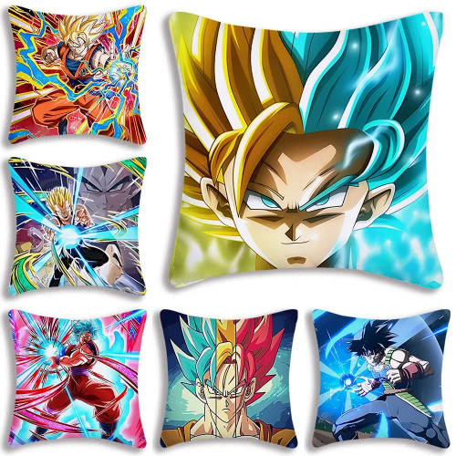 Наволочки из японского аниме Dragon Ball Serie, мультяшный диван, декоративный домашний двусторонний принт, короткий плюшевый милый чехол для подушки