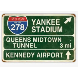 STADIUM METAL TIN SIGN New York YANKEE INTERSTATE BASEBALL MAN CAVE 1 шт. 1 шт. 1 шт.