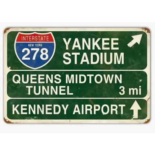 STADIUM METAL TIN SIGN New York YANKEE INTERSTATE BASEBALL MAN CAVE 1 шт. 1 шт. 1 шт.
