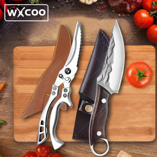 Тесак для мяса, кухонный нож шеф-повара, кованый нож из нержавеющей стали для измельчения костей, овощей, нож для нарезки мясника, ножницы для куриных костей