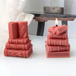 3D книга силиконовая форма для свечей DIY литературный стиль пластырь эпоксидная смола литейная форма рамка для книги цементный гипсовый домашний декор
