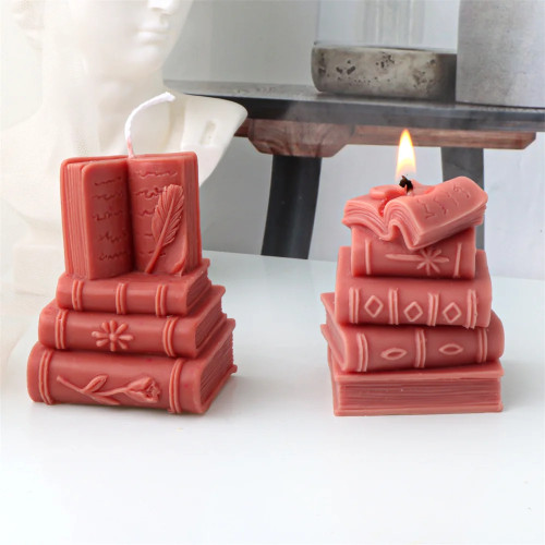 3D книга силиконовая форма для свечей DIY литературный стиль пластырь эпоксидная смола литейная форма рамка для книги цементный гипсовый домашний декор