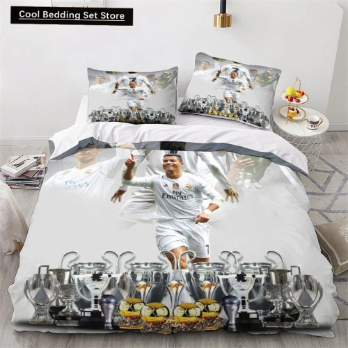 2/3 шт. комплект пододеяльников Ronaldo Idol Football Star, пододеяльник с 3D принтом для подростков, детей, мальчиков и девочек, мягкое покрывало на кровать с молнией