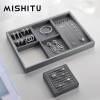 MISHITU Органайзер для ювелирных изделий Бархатный лоток для хранения ювелирных изделий Дисплей Кольцо Браслет Ожерелье Коробка для хранения Витрина Ящик-органайзер Лотки