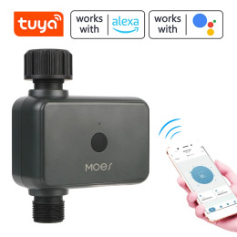 Умный контроллер орошения сада, работает от аккумулятора, Alexa, Bluetooth, электронный автоматический таймер полива Wi-Fi