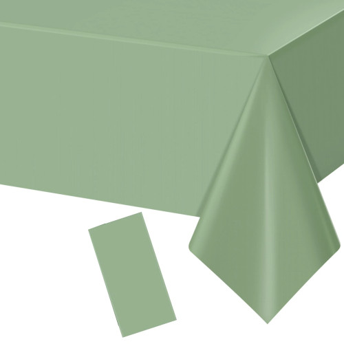 Пластиковые скатерти Sage Green для прямоугольных столов, светло-зеленая одноразовая скатерть, водонепроницаемая крышка для стола Sage Green