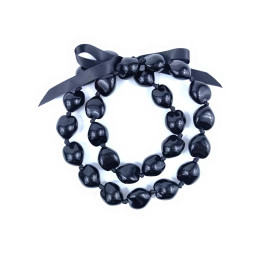 Черное гавайское ожерелье Kukui Nut Lei Graduation Lei Wedding, ожерелье с орехами Lei Kukui