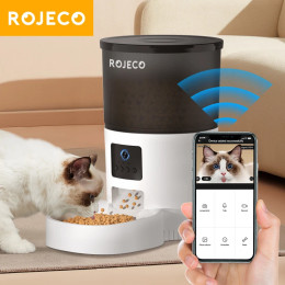 ROJECO 3L автоматическая кормушка для домашних животных с Carmen Smart Cat Food Dispenser для собак WIFI перезаряжаемые кормушки для кошек с дистанционным управлением