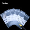 StoBag 12-проводная прозрачная маленькая пластиковая сумка на молнии с надписью на этикетке, упаковка для закусок, винты, вакуумные полиэтиленовые прозрачные пакеты