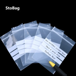 StoBag 12-проводная прозрачная маленькая пластиковая сумка на молнии с надписью на этикетке, упаковка для закусок, винты, вакуумные полиэтиленовые прозрачные пакеты