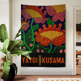 Yayoi Kusama художественная выставка Тыква Цветочная карта гобелен богемные настенные гобелены Мандала Настенный декор