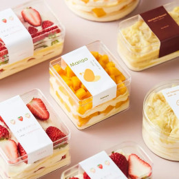 Коробки для хранения закусок и печенья, упаковочные коробки Tiramisu, прозрачные коробки для выпечки из ПЭТ на Рождество, свадьбу, вечеринку, подарочная коробка с крышкой ﻿