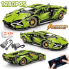 Технические 1:14 1280PCS/1314PCS Строительные блоки Гоночный автомобиль статической модели или дистанционного управления RC Cars Motor Kits Version Optionals Toys