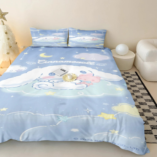 MINISO современный комплект пододеяльников с принтом Sanrio, детский класс, размер королевы, домашний матрас Cinnamoroll, постельное белье из 3 предметов