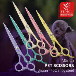 Fenice Jp440c красочные профессиональные 7,0 дюймовые ножницы для стрижки домашних животных для ухода за собаками прямые ножницы для домашних животных