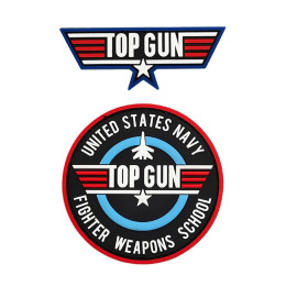 Top Gun 2 ПВХ резиновые нашивки значки, капли, стикеры, тактические нашивки для одежды, шляпы, блестящие петли на руку