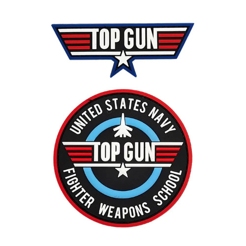 Top Gun 2 ПВХ резиновые нашивки значки, капли, стикеры, тактические нашивки для одежды, шляпы, блестящие петли на руку