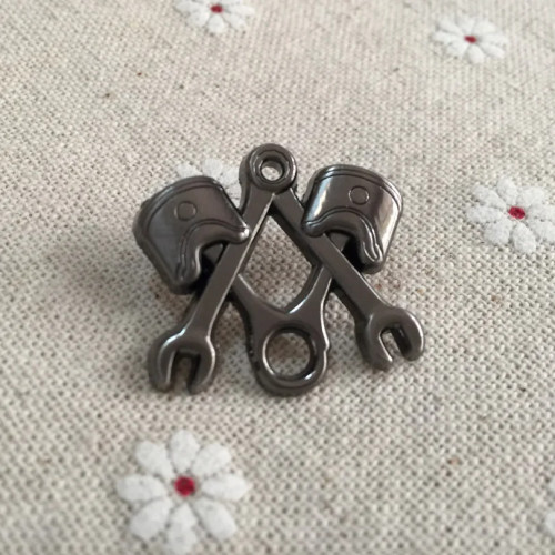 Поршневой ключ, античный никелевый Байкер 3D Free Masons брошка шпильки масонские инструменты штифты для шапки, куртки, лацкана