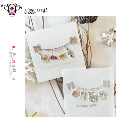 Piggy Craft металлические штампы для резки, форма для резки банта, бирка, цепочка для скрапбукинга, нож для рукоделия, форма, лезвие, трафареты, штампы