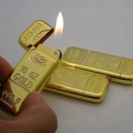 Роскошная компактная газовая зажигалка, надутые бутановые слитки, масляные зажигалки, шлифовальный круг, золотой кирпич, металлические аксессуары для сигарет