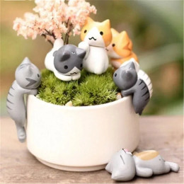 6/1 шт. забавные Neko Atsume Meow Mochi Dango Cat цветочный горшок микропейзаж мини-кукла украшения для балкона цветочный горшок домашний декор