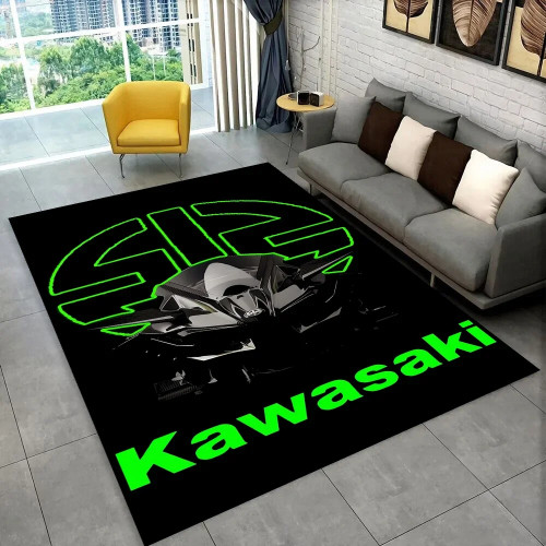 Новинка 2025 года, ковер K-Kawasaki для гоночного автомобиля на мотоцикле, ковер для гостиной, спальни, домашний декор, напольный коврик, нескользящий коврик для дивана, коврик в подарок