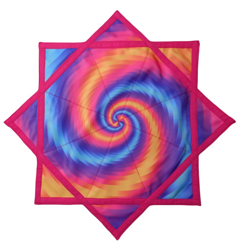 Двусторонняя печать UV flowstar Dapo flowchakra с большими струящимися волнами звезд с флуоресцентной лапшой
